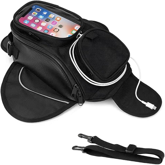 Keiti Magnetic Tank Bag for Motorcycles Universal Phone Holder Water Resistant Gas Tank Pouch TB-01K (4 Magnets)