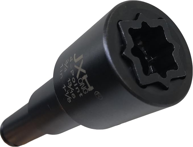 4-Point Square Impact Socket,1/2 drive， 4 in 1 Coaxial Spring Loaded Socket: 3/4", 13/16", 1", 1-1/8", Heat Treated Cr-Mo Alloy Steel