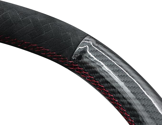 MEWANT Hand Stitch Shiny PU Carbon Fiber Embossed Athsuede Steering Wheel Cover for Chevy Colorado ZR2 Bison 2023-2024
