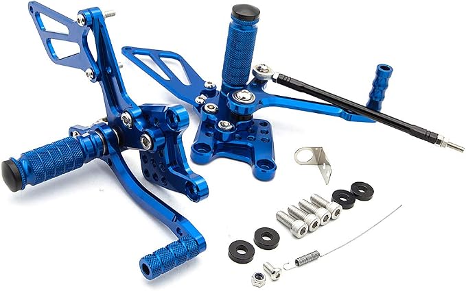 PROCNC Motorcycle Aluminum Rearsets Foot pegs Rear sets Footrest Fit for Suzuki GSXR1000 2000 2001 2002 2003 2004 GSXR750 1996-2005 SV650/SV650S SV1000/S 1998-2014 GSX600 2000-2005 (Blue)