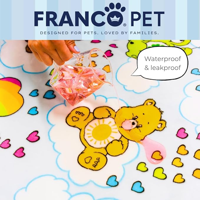 Care Bears Waterproof Dog Bed Cover, Large 30x40 Pet Blanket for Furniture Bed Couch Sofa, (Officially Licensed) by Franco