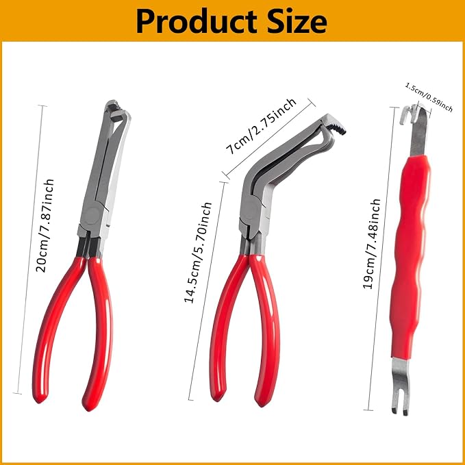 Automotive Electrical Terminal Connector Separator Removal Tool Set for Cars, Electrical Disconnect Pliers and Connector Tool (3-Piece)