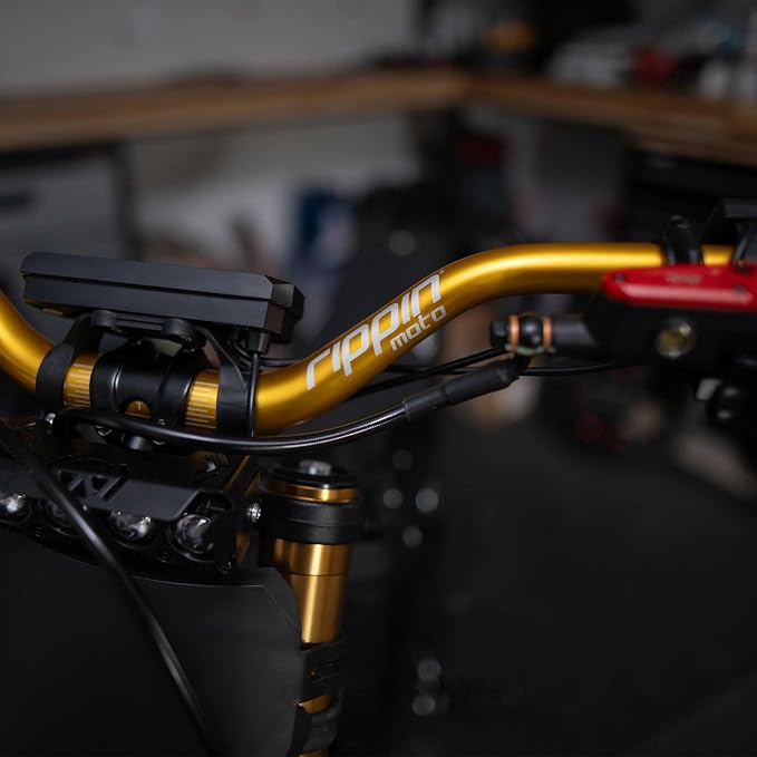 Rippin Moto RISE3 E-Moto Handlebars for Sur-Ron - 3" Rise x 770mm Wide, 22mm Ends, 31.8mm Center - Riser Bars for Talaria Sting, E-Ride PRO, Rawrr Mantis, Vetra Blazer, Surron LBX (Green (Polished))