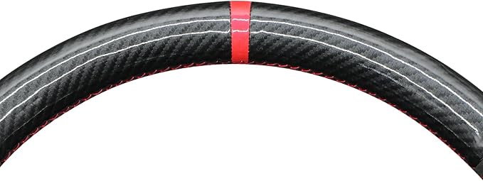 MEWANT DIY Black Shiny PU Carbon Fiber Embossed Suede Steering Wheel Wrap for Chevy Silverado Blazer 1500 Silverado 2500