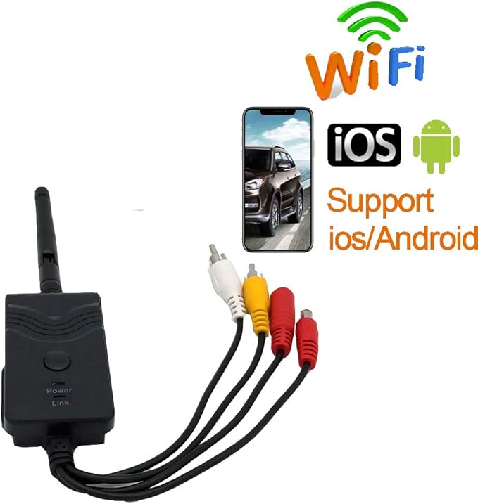 Fumei Car Backup Camera Realtime Video WiFi Transmitter for iPhone iPad Andriod Phone and Pad (Black)