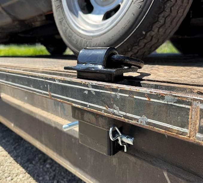 Mytee Products 5/8 Inch Stake Pocket D Rings, 18000 lbs | Heavy Duty Adjustable Trailer Stake Pocket Tie Down Utility for Flatbed Trucks & Trailer w/Hitch Pin, 4 Holes for Adjustment