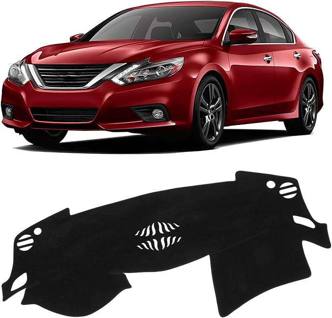 KUST Black Dash Cover for Nissan Altima L33 2013-2018 Non-Slip Dashboard Cover Polyester Center Console Dash Cover Interior Accessories for Altima Custom Fit Dash Mat Sunshade No Glare