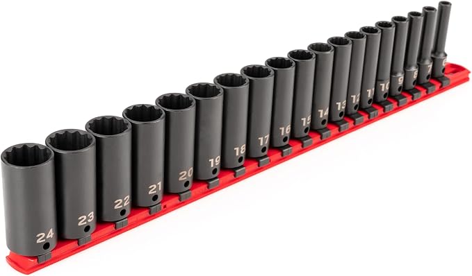 TEKTON 3/8 Inch Drive Impact Socket Set, 19-Piece | SID91115