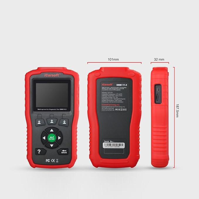 iCarsoft Auto Diagnostic Scanner BMM V1.0 for BMW&Mini Test Oil Reset, SAS Reset New Version of i910 (red)