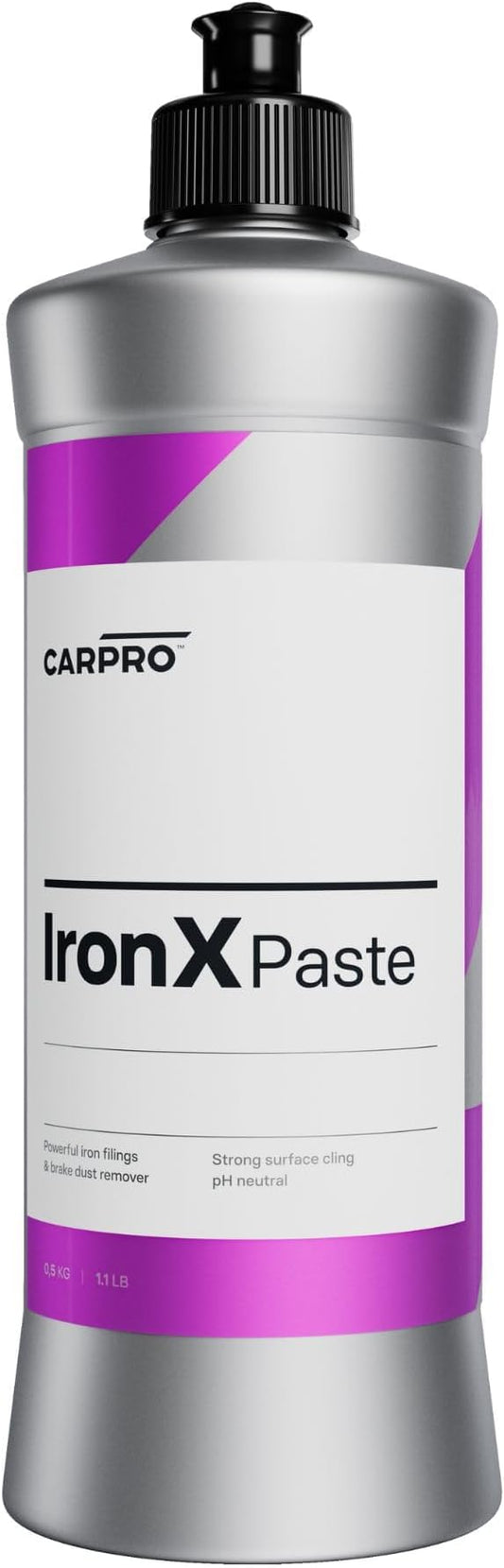CARPRO IronX Paste Concentrated Iron Remover - Clings to & Dissolves Baked on Brake Dust on Clear Coated, Chrome, or Alloy Wheels - 500ml (17oz)
