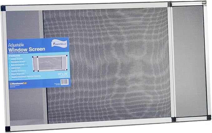 Fenestrelle Expandable Window Screen – 20″ H × 28″–54″ W Horizontal, 2‑Way Adjustable Window Screen with Flame Resistant Fiberglass Mesh, Pack of 10