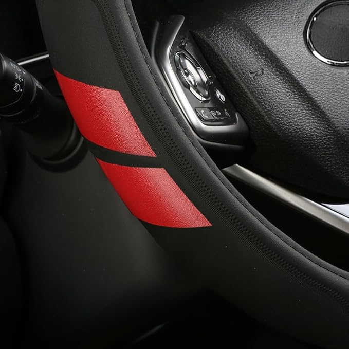 Microfiber Leather Steering Wheel Cover Compatible with Dodge Challenger Charger Durango Avenger Ram