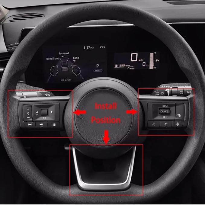 Beautost Fit for Nissan New Kicks 2025 2026 Wheel Steering Trim Panel Cover Trims (Matt Silver)