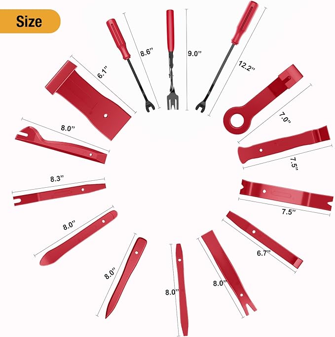 GOOACC 238Pcs Trim Removal Tool, Auto Push Pin Bumper Retainer Clip Set Fastener Terminal Remover Tool Adhesive Cable Clips Pry Kit Car Panel Radio Removal Auto Clip Pliers