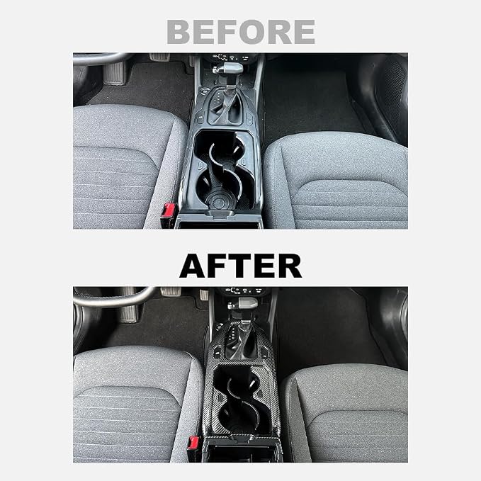 Car Center Console Gear Shift Panel Cover & Water Cup Holder Frame Trim - Compatible with KIA K4 2024-2026 Accessories-red