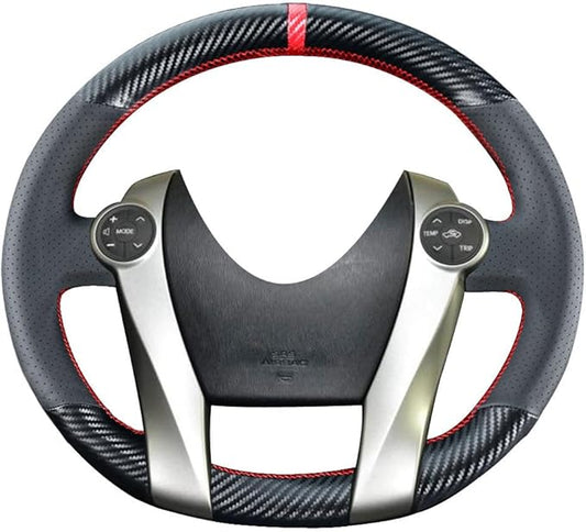 DIY Sew Carbon Fiber Steering Wheel Covers for Toyota Prius Hatchback 2010 2011 2012 2013 2014 2015 / Prius V Wagon Plug-in 2012-2017 / Prius C 2012-2019 15 inches Leather Interior Accessories