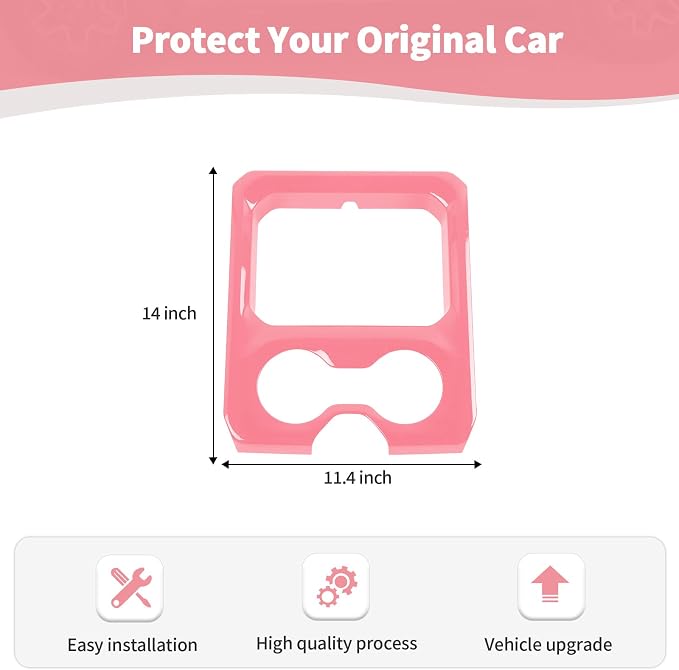 RT-TCZ for Dodge RAM Pink Center Console Cup Holder Panel Trim Cover for Dodge RAM 2018 2019 2020 2021 2022 2023 Pink Interior Accessories
