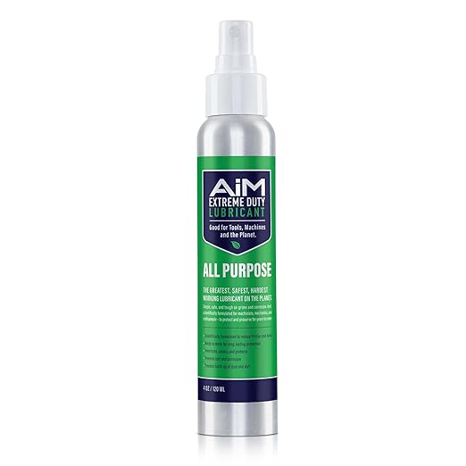 PlanetSafe Lubricants AiM Extreme Duty Lubricant/Grease - 4 oz - All-Purpose Spray - Household Oil - Safe for Tools, Machinery, Garage Doors, Moving Parts - Made in The USA!
