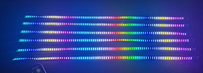 6PCS 4FT 1.2Meters Triple Row Treble Rolls LEDs RGB Dream Color Chasing Flow Chaser Light Strips APP+Remote for Vehicle Car Truck Slingshot Slingtoys Ryker Spyder