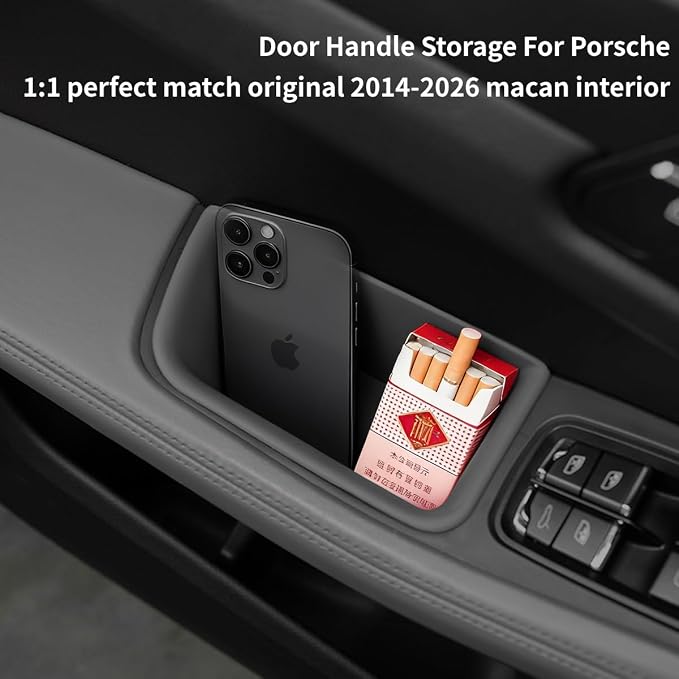 4PCS Car Door Side Organizer Tray for Porsche Macan Accessories 2014-2026, Front Rear Door Side Insert Storage Box for Phone, Keys, Cards, Car Accessories Interior (Red for Ma-can 2014-2026)
