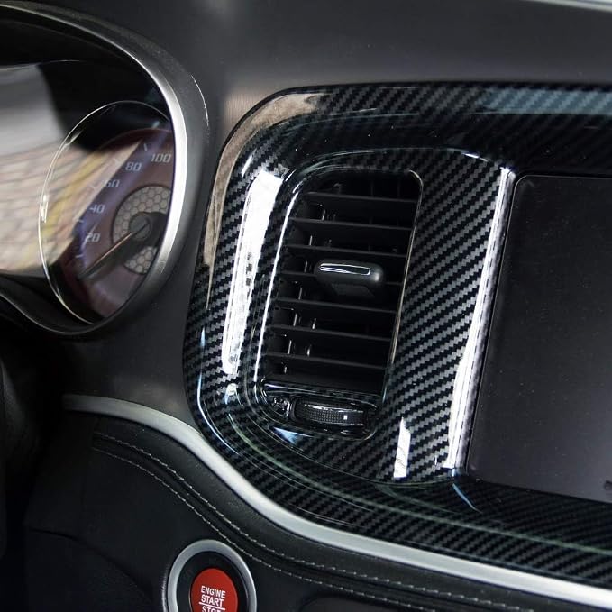for Dodge Charger 2015-2023 Interior Accessories Dashboard DVD Navigation Screen Frame Cover Trim ABS Carbon Fiber