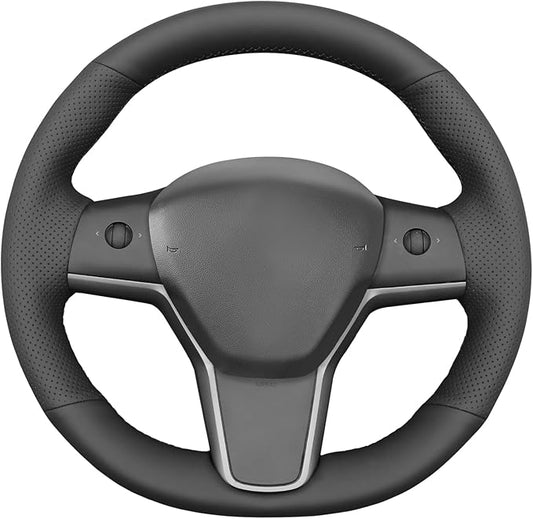 MEWANT Steering Wheel Cover for Tesla Model Y 2020-2023 Model 3 2017-2023 Customized Version by Artificial Leather