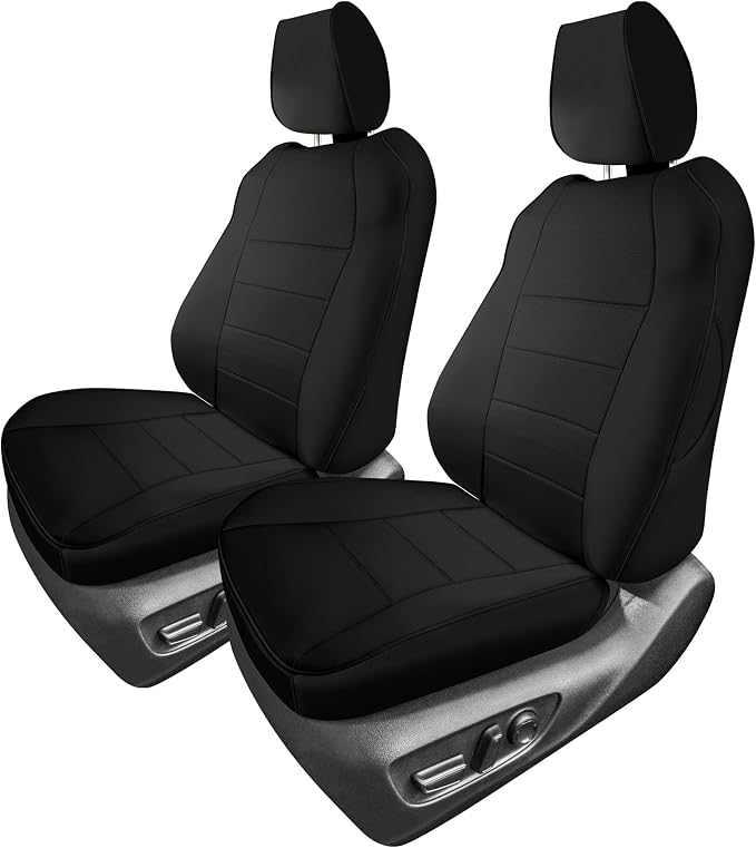 FH Group Custom Fit Car Seat Covers Specifically Made for 2021-2024 Toyota Sienna 7-8 Seater, Faux Leather Automotive Seat Covers - Front Set Black