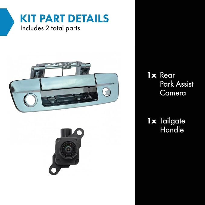 TRQ Rear View Camera Kit Set Chrome for Ram Pickup Truck New