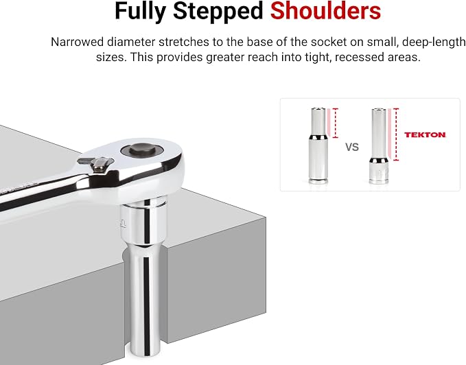TEKTON 1/2 Inch Drive 12-Point Socket Set, 16-Piece | SHD92119