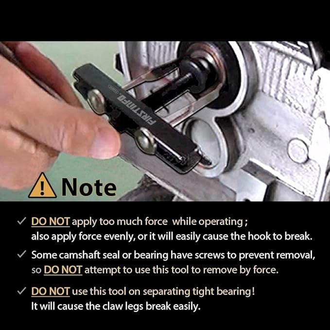 FIRSTINFO F3281C Crankshaft Camshaft Seal Remover Separator Puller with 2 Pairs of Hooks (4.6 Inch Long x 2 + 2.87 Inch Long x 2) Set