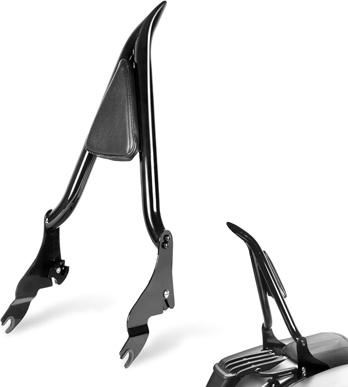 Goldfire Sissy Bar Detachable Rear Passenger Backrest 26" Passenger Back Rest Black for Harley Touring Models Road King Street Glide Electra Glide 2009-2024