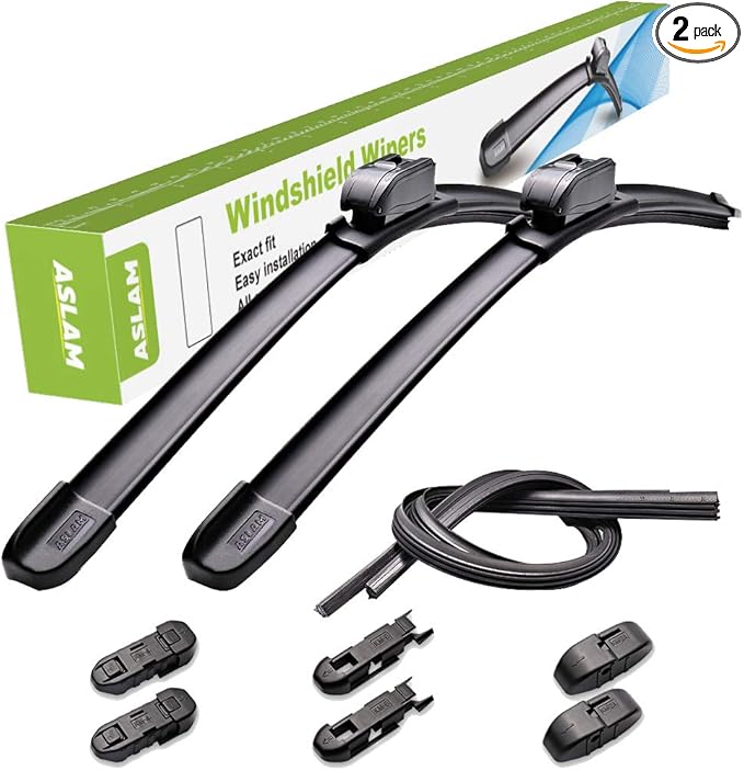 ASLAM 26" 26" Front Windshield Wiper Blades 2 Pack, Streak-Free & Quiet Durable Natural Rubber,All-Season Automotive Replacement Windshield Wiper Blades