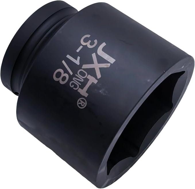 1-1/2" Drive Impact Socket, 6-Point, Heat Treated Cr-Mo Steel – Heavy Duty for Hydraulic Impact Wrench (3-1/8")