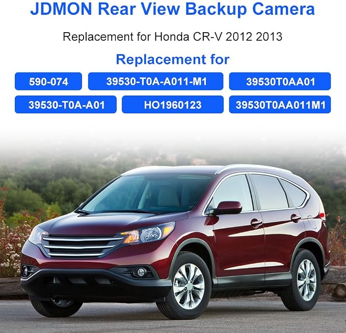 JDMON Backup Camera Replacement for Honda CR-V CRV 2012 2013 Reverse Rear Park Assist Back up Camera Replacement for 590-074 HO1960123 39530-T0A-A01