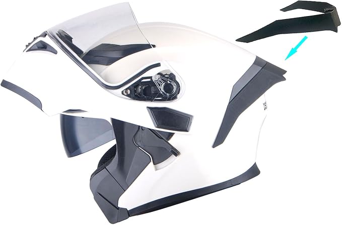 1Storm Motorcycle Modular Full Face Helmet Flip up Dual Visor Sun Shield: HB89 Glossy White