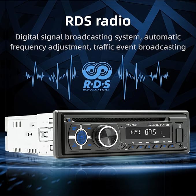 Single Din Car Stereo CD DVD Player,MP3 USB Music Unit Car Radio,Support Bluetooth FM/RDS/USB/AM