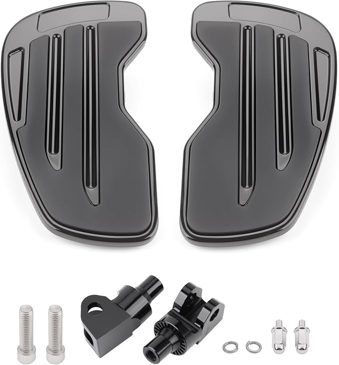 Motorcycle Front Footpegs for Honda Rebel 300 500 CMX300 CMX500 2017-2025, 360° Roating Anti-Slip Wide Foot Pegs Footrest, Rider Footboard, Motorbike Highway Footboard Accessories (Black B)