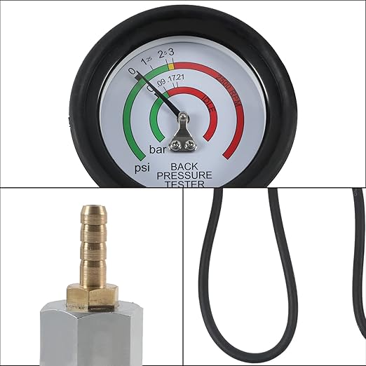 Exhaust Back Pressure Tester/Gauge, Automotive Replacement Exhaust Cat-Back Systems with 6-Foot Hose Automotive Back Pressure Tester