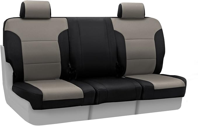 Coverking Custom Fit Front 50/50 Bucket Seat Cover for Select Ford F-Series Models - Neosupreme (Charcoal with Black sides)