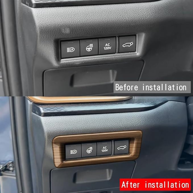 Multi Function Button Frame Interior Modifications Compatible with Toyota Grand Highlander 2024 2025 2026 Fit for 2024-2026 Grand Highlander ABS Accessories(Wood Grain)