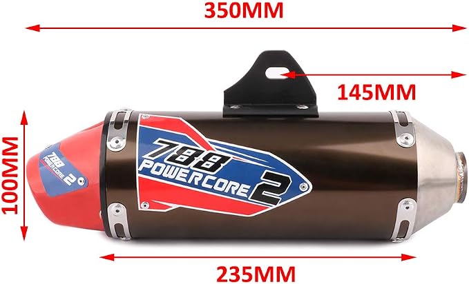 JFG RACING Full Slip On Exhaust Muffler - Complete Exhaust System For For CRF150F CRF230F CRF 230F 150F 2003-2013 / Hawk 250, Titanium