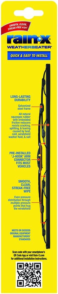 Rain-X WeatherBeater Wiper Blade, 18" | Pack of 2 | All-Season | OEM Quality | Conventional