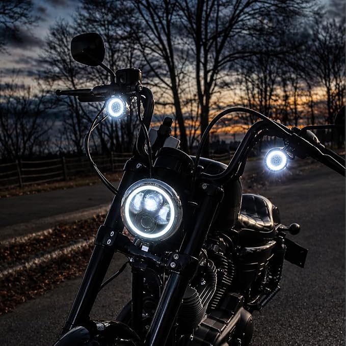 Eagle Lights 8748TS 2" Front LED Turn Signals with White Halo Running Lights - Generation I / 1157 Base