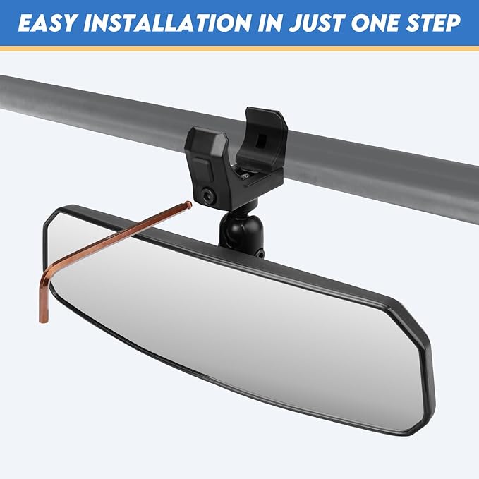 UTV Universal Rear View Mirror for 1.5-2.0 Inch Roll Cage, Compatible with Polaris RZR、Can am Maverick、Honda Pioneer Talon SXS、Kawasaki Mule KRX、Yamaha Wolverine YXZ、Kubota RTV、CF Zforce、Gator