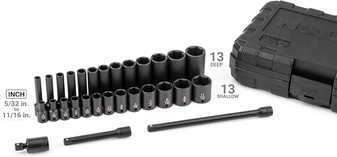 TEKTON 1/4 Inch Drive Impact Socket Set, 29-Piece | SID90401