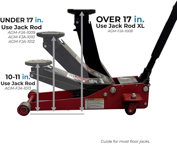 AGM Jack Rod, 3.5 Ton XL Locking Support Bar for Floor Jacks, Jack NOT Included, 24” Travel, 4.2 lb, Compact Jack Stand Alternative for Pickup Trucks & SUVs. Safer, Smarter Vehicle Support