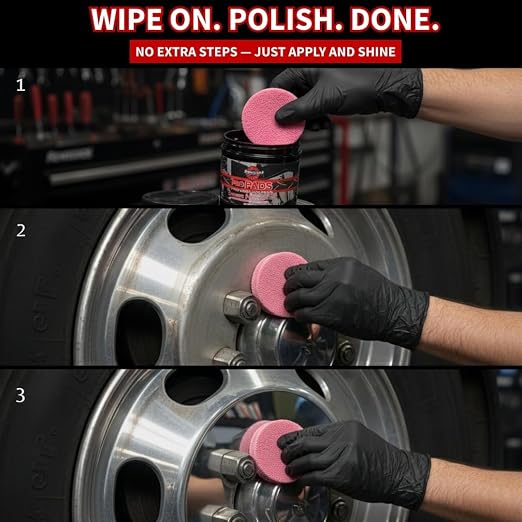 Renegade Pro Pads – Pre-Saturated Red Metal Polishing Pads for Aluminum & Stainless Steel – 10-Pack for Hand Application, Infused with Pro Red Polish
