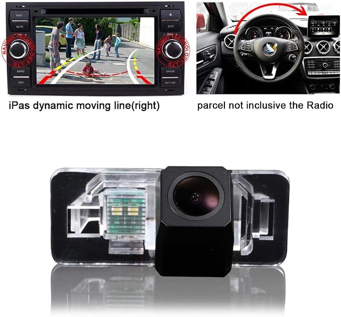Viewing Reversing Track Camera Ruler Line The Steering Wheel Moving Rear View Backup Trajectory Camera,for BMW X /1/3/5 Series E90 E91 E92 530I 530Li 320i 328i/X1 X3 X5 X6 M3 M1 E39 E46 E91 E88 E53