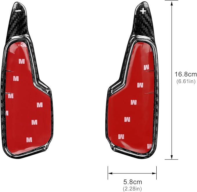 Steering Wheel Paddles Covers with Real Carbon Fiber - 2PCS for Corvette C8 Steering Wheel Paddles Stickers, Steering Wheel Accessories for Corvette C8 2020 2021 2022 2023 2024 2025 (Black)