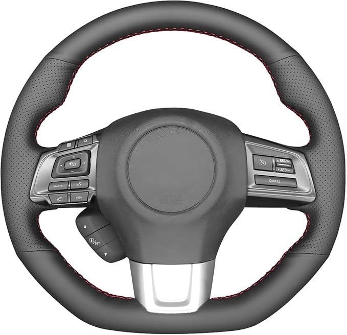 MEWANT Steering Wheel Cover for Subaru WRX (STI) Levorg 2015-2019 Customized Version by Genuine Leather Suede